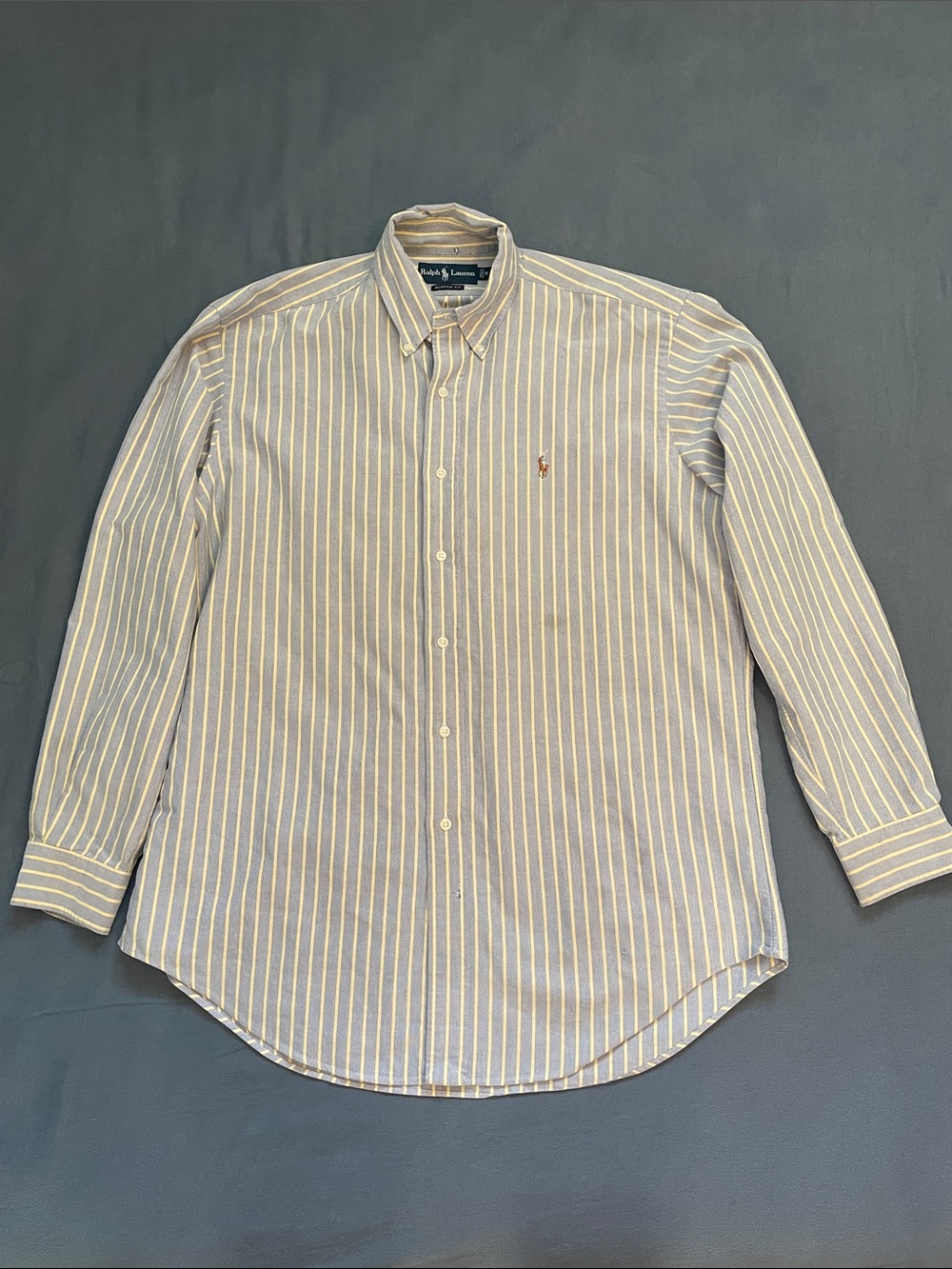 Blue and White Striped Ralph Lauren Button Up